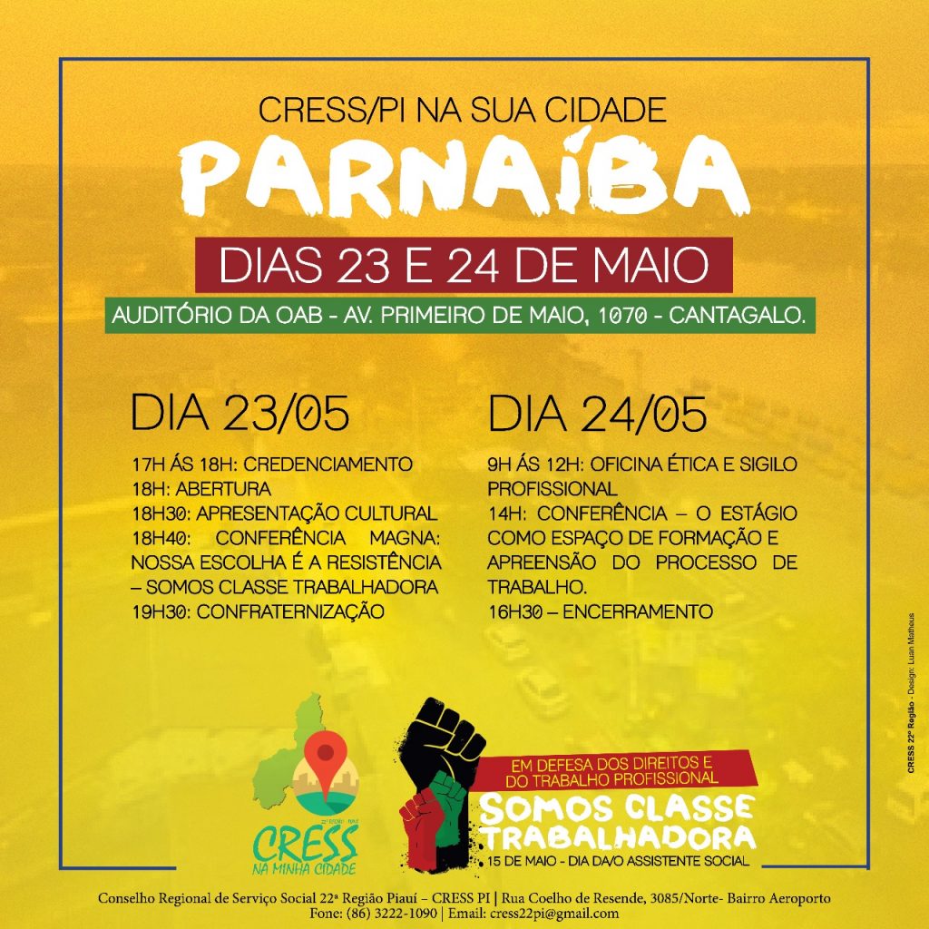 5 de maio de 2023 – CRESS-Conselho Regional de Serviço Social